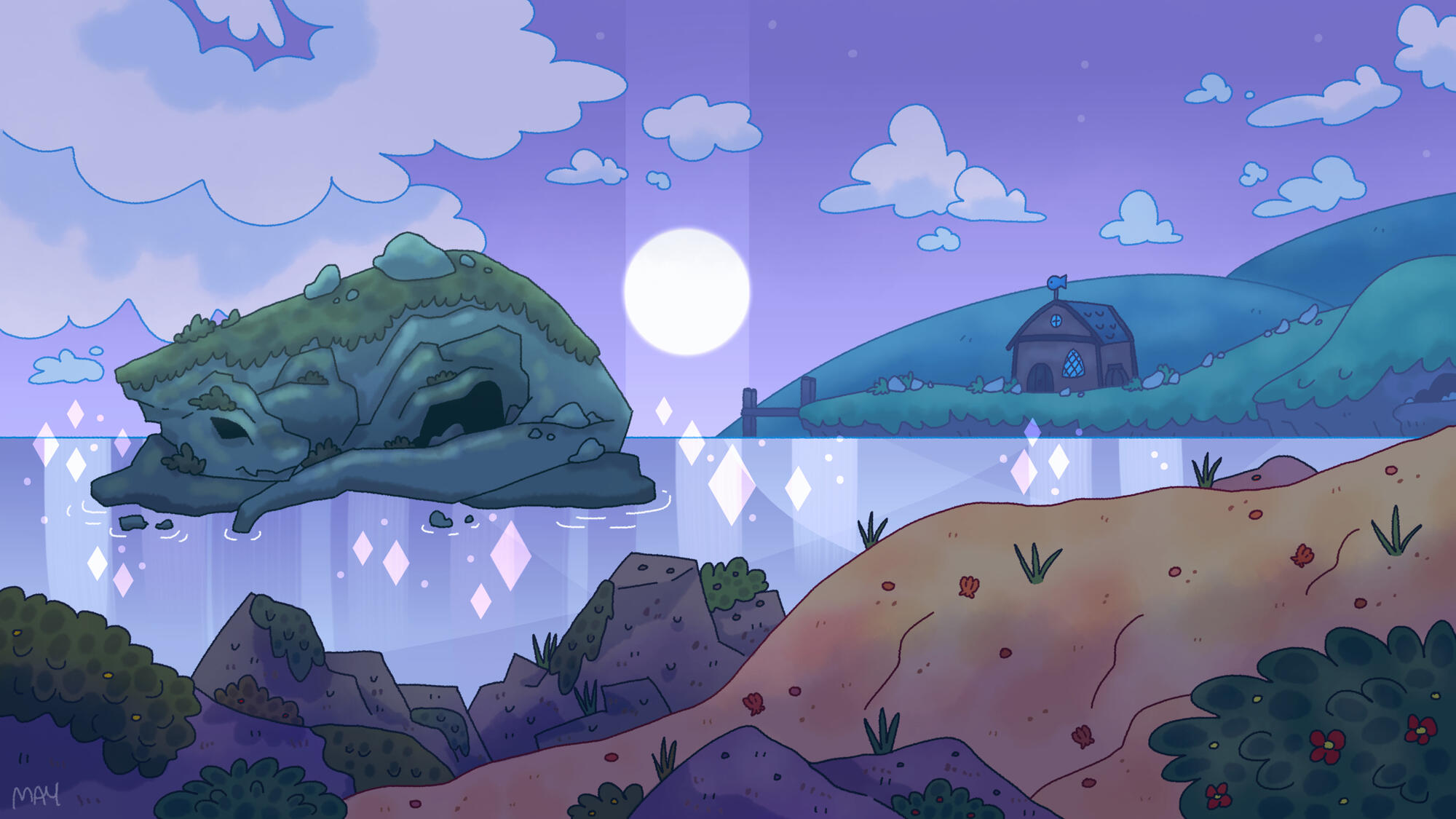 Dragon Rock Concept Art (Night)